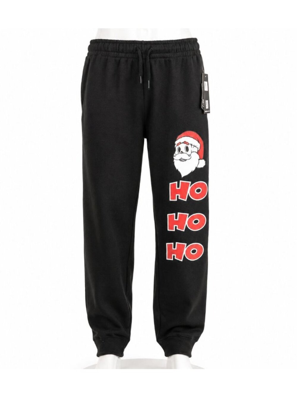 HO HO HO Mens XL Sweatpants Black Christmas Joggers Pajamas 88 Brand NWT
